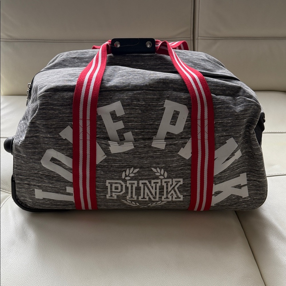 PINK Victoria's Secret Gray Duffel Rolling Bag - Picture 8 of 17